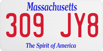 MA license plate 309JY8