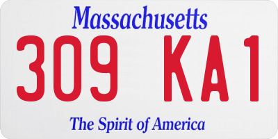 MA license plate 309KA1
