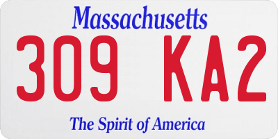 MA license plate 309KA2