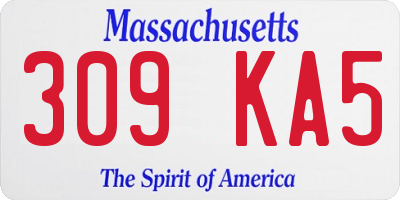 MA license plate 309KA5