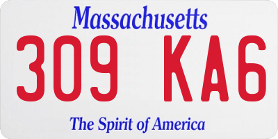 MA license plate 309KA6