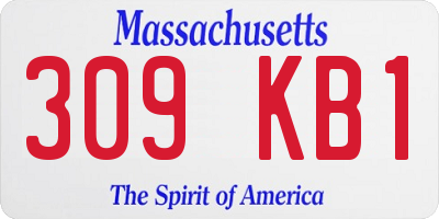 MA license plate 309KB1