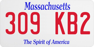 MA license plate 309KB2