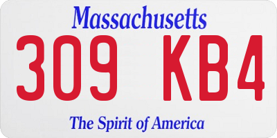 MA license plate 309KB4