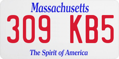 MA license plate 309KB5