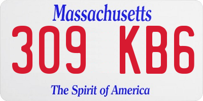 MA license plate 309KB6