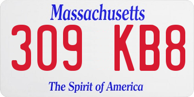 MA license plate 309KB8
