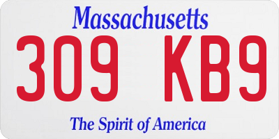 MA license plate 309KB9