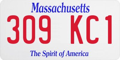 MA license plate 309KC1