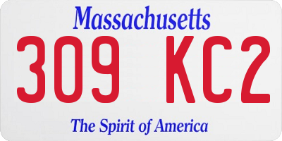 MA license plate 309KC2