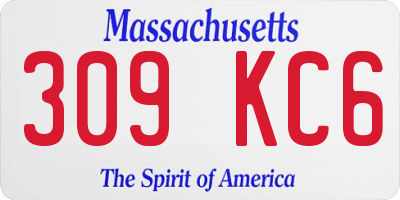 MA license plate 309KC6