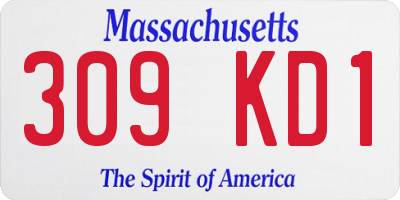 MA license plate 309KD1