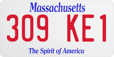 MA license plate 309KE1