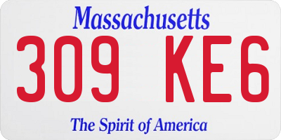 MA license plate 309KE6
