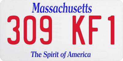 MA license plate 309KF1