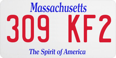 MA license plate 309KF2