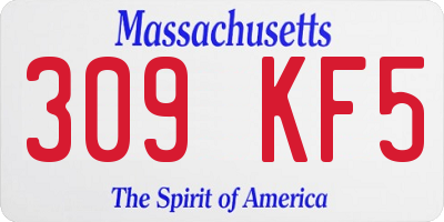 MA license plate 309KF5