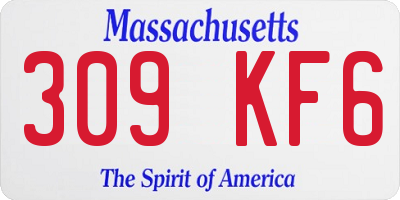 MA license plate 309KF6