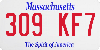 MA license plate 309KF7