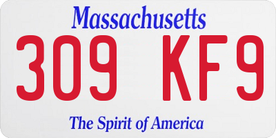 MA license plate 309KF9