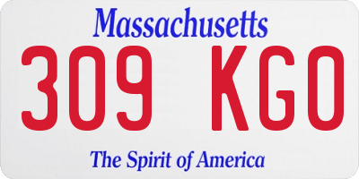 MA license plate 309KG0