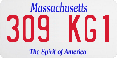 MA license plate 309KG1