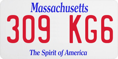 MA license plate 309KG6