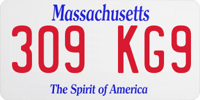 MA license plate 309KG9