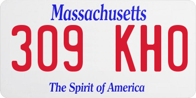 MA license plate 309KH0