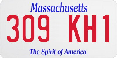 MA license plate 309KH1