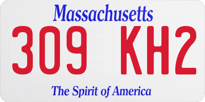 MA license plate 309KH2