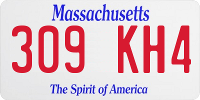 MA license plate 309KH4