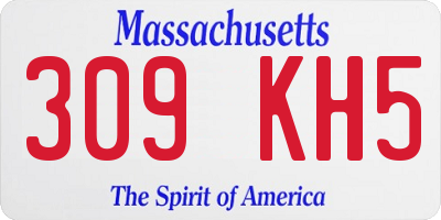 MA license plate 309KH5