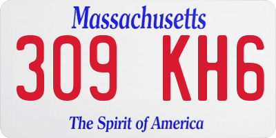 MA license plate 309KH6