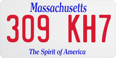 MA license plate 309KH7