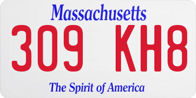 MA license plate 309KH8