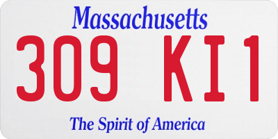 MA license plate 309KI1