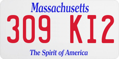 MA license plate 309KI2
