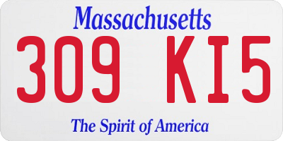 MA license plate 309KI5