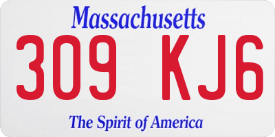 MA license plate 309KJ6
