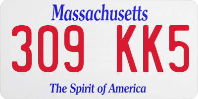 MA license plate 309KK5