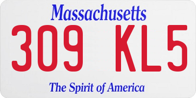 MA license plate 309KL5