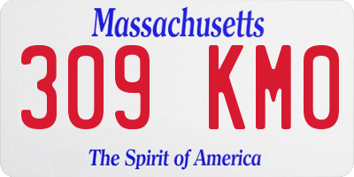 MA license plate 309KM0