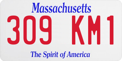 MA license plate 309KM1