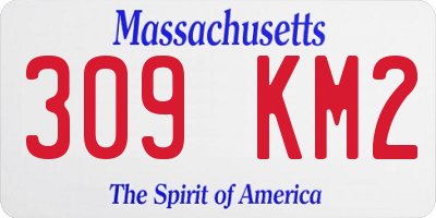 MA license plate 309KM2