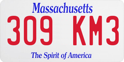 MA license plate 309KM3