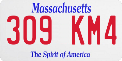 MA license plate 309KM4