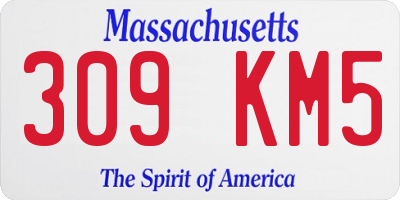 MA license plate 309KM5