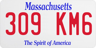 MA license plate 309KM6