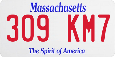 MA license plate 309KM7
